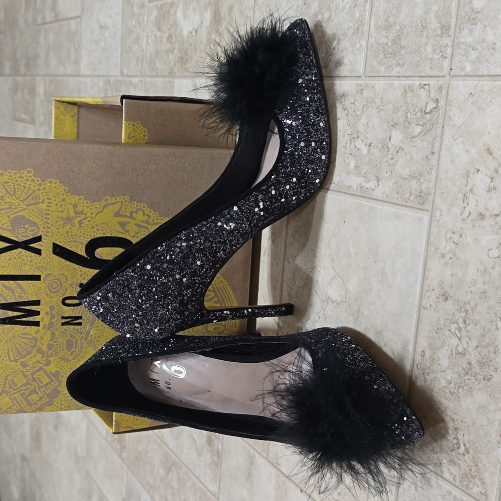 Mix No 6 Pewter Glitter Heels